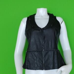 NWT Sportmax Max Mara  black leather vest